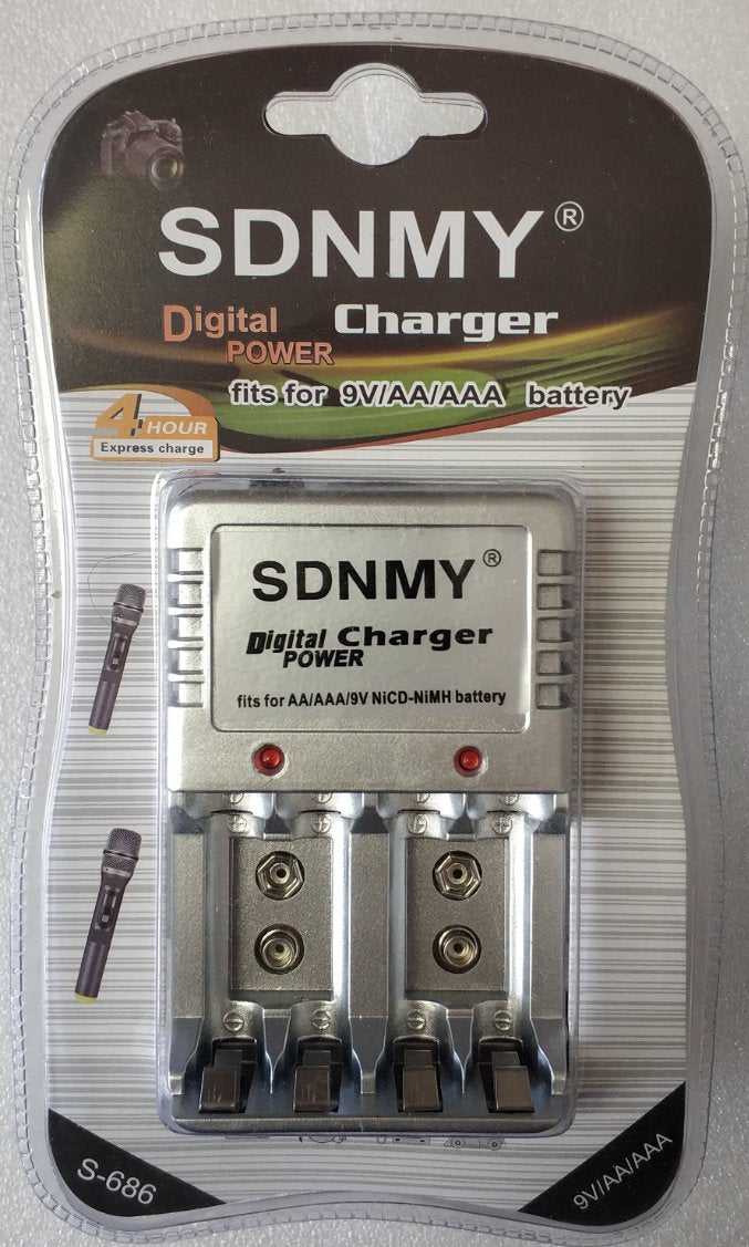 JIABAO A636 AA/AAA/9V Nicd-NiMh Wall Battery Charger - Compact and Versatile Charging Solution - Electromann SA