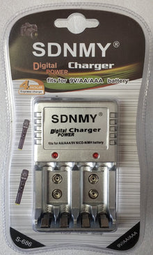 JIABAO A636 AA/AAA/9V Nicd-NiMh Wall Battery Charger - Compact and Versatile Charging Solution - Electromann SA