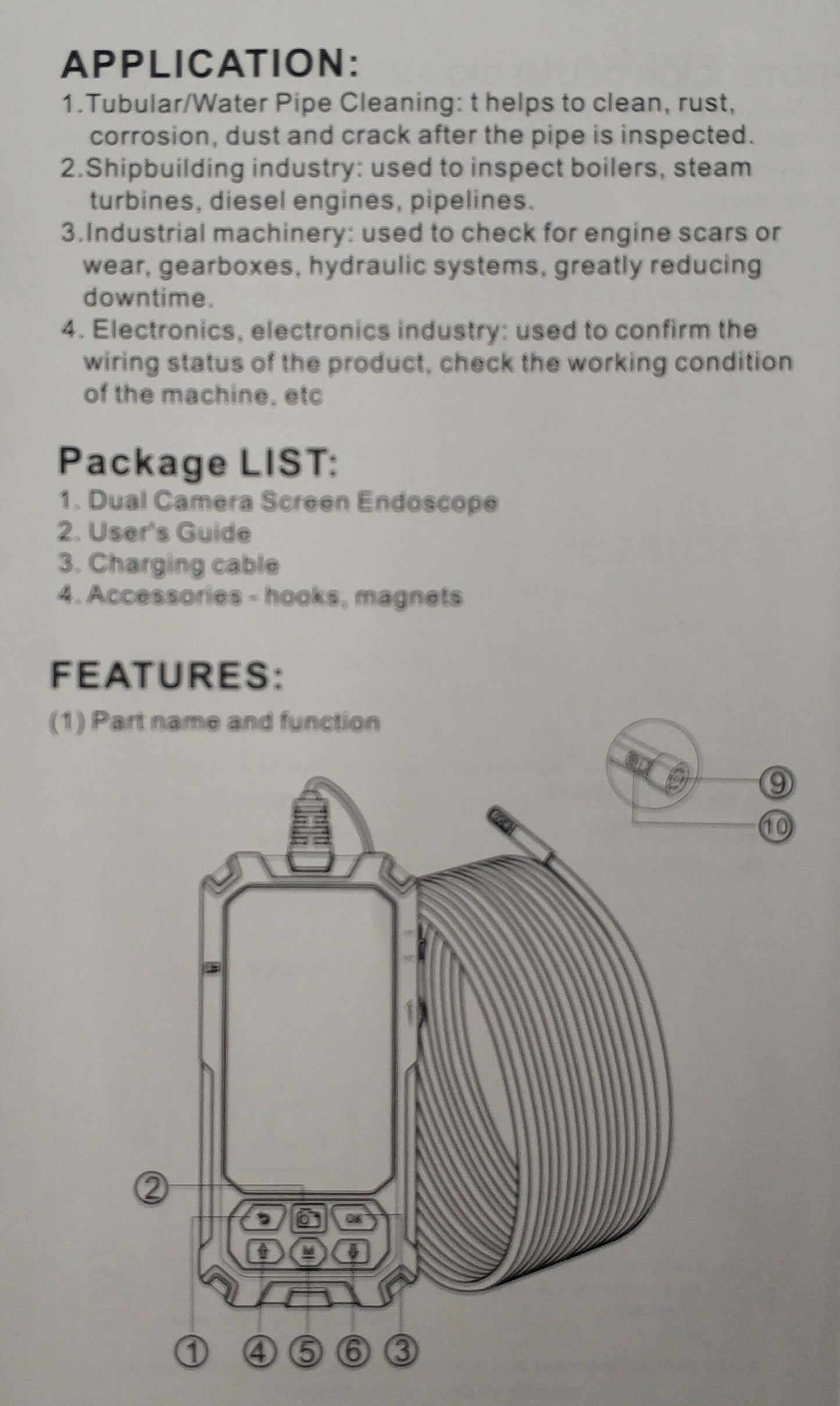 Andowl Q-NK69 2K HD Handheld Waterproof Endoscope - Waterproof Inspection Camera with 2K HD Camera, Adjustable LED Lights, and Wi-Fi Connectivity - Electromann SA