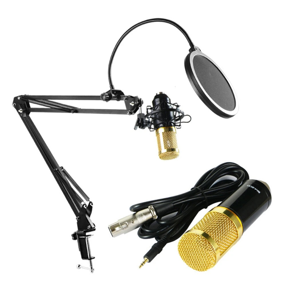 BM800 Condenser Microphone Pro Audio Studio Sound Recording Kit - Professional-Quality Microphone for Clear and Detailed Sound Recording - Electromann SA