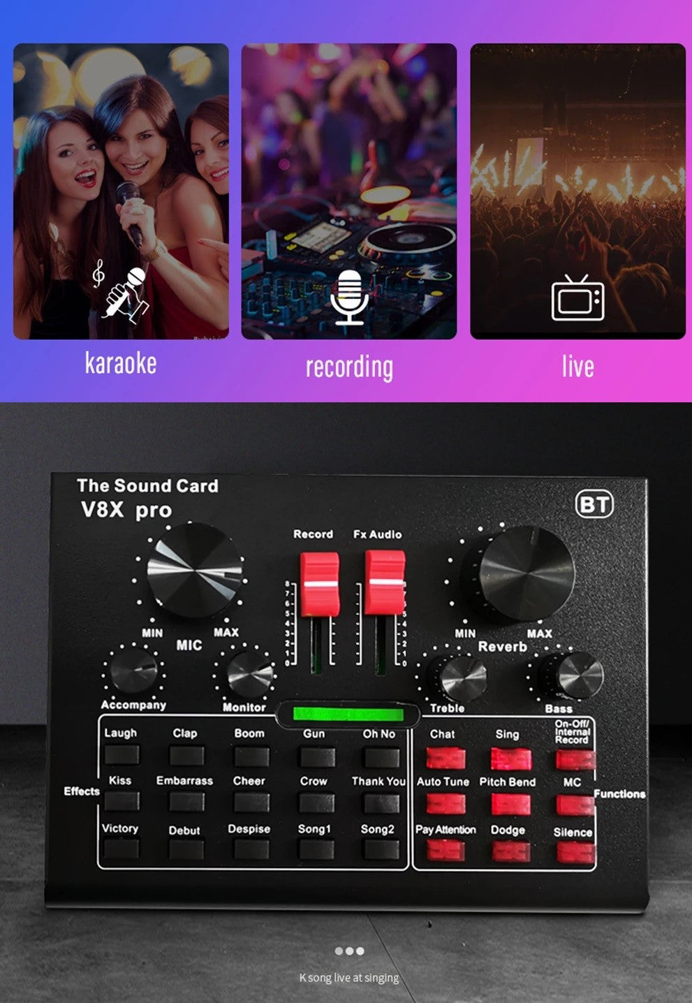 BM800 Condenser Microphone Pro Audio Studio Sound Recording Kit - Professional-Quality Microphone for Clear and Detailed Sound Recording - Electromann SA