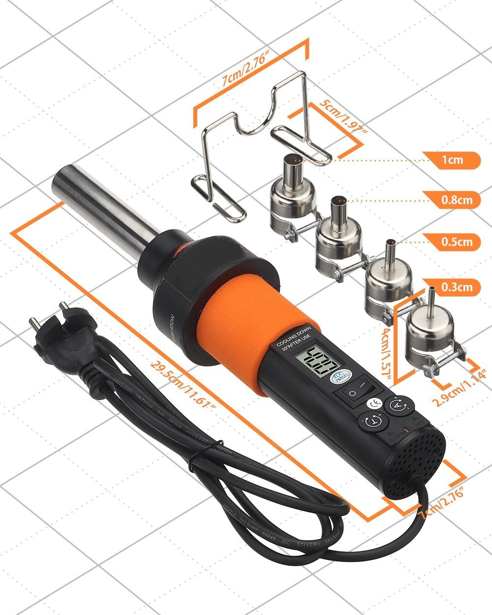 Gongjue 450W 450℃ Portable De-soldering Hot Air Tool - Electromann SA