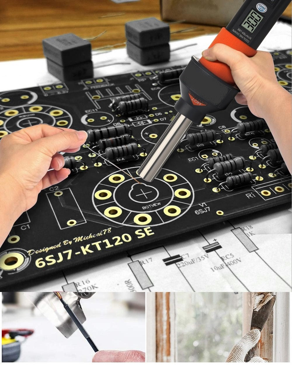 Gongjue 450W 450℃ Portable De-soldering Hot Air Tool - Electromann SA