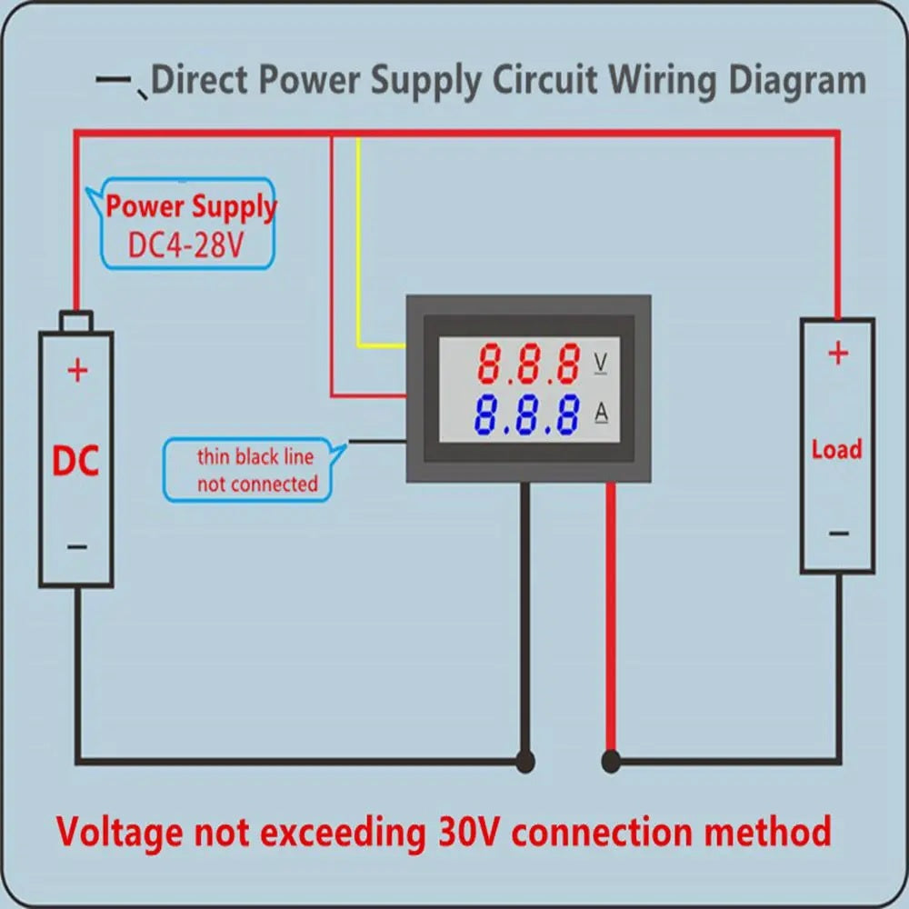 DC 200V 10A Digital Voltmeter Ammeter - Electromann SA