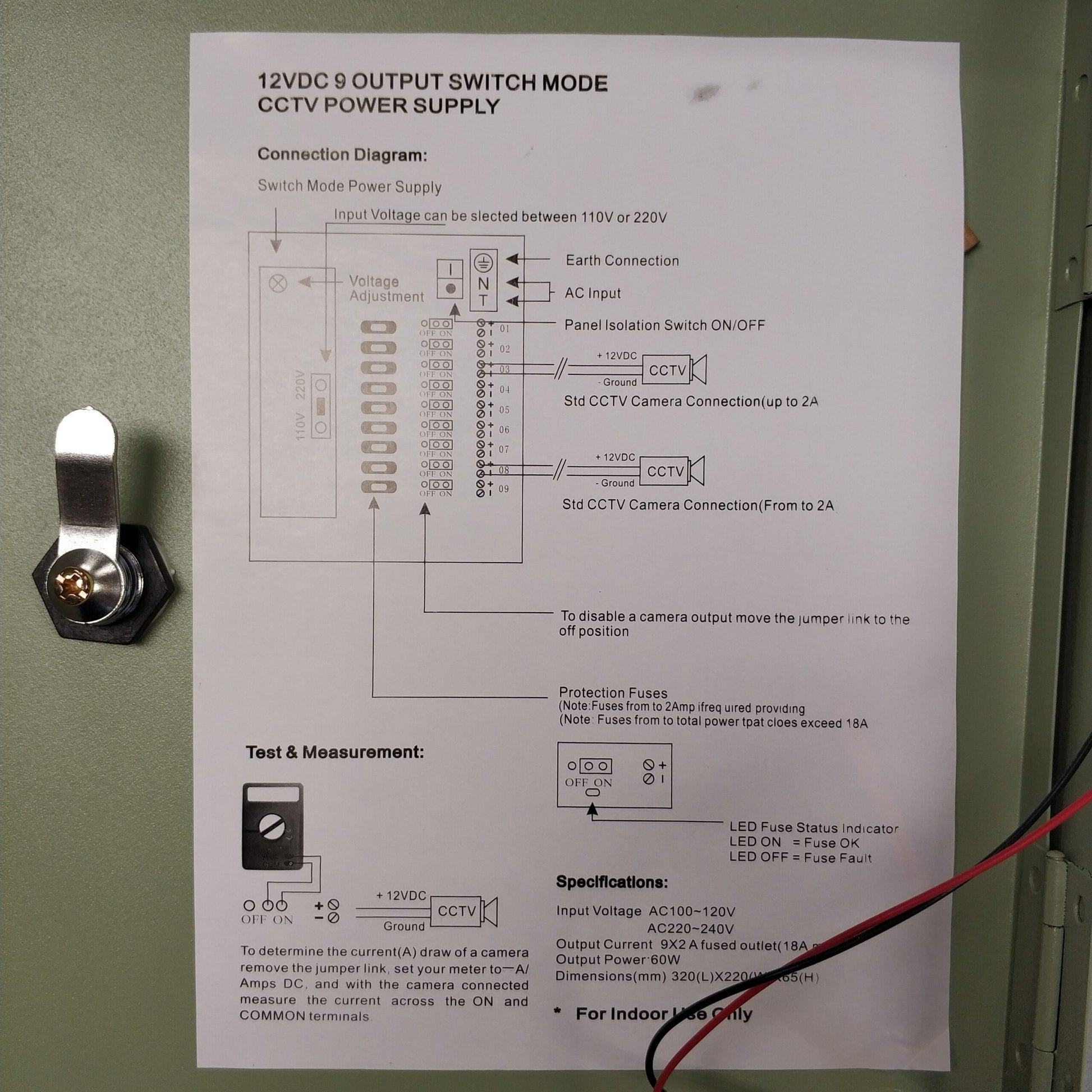 12v 10 Amp Power Supply with Metal Enclosure - Electromann SA