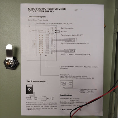 12v 10 Amp Power Supply with Metal Enclosure - Electromann SA