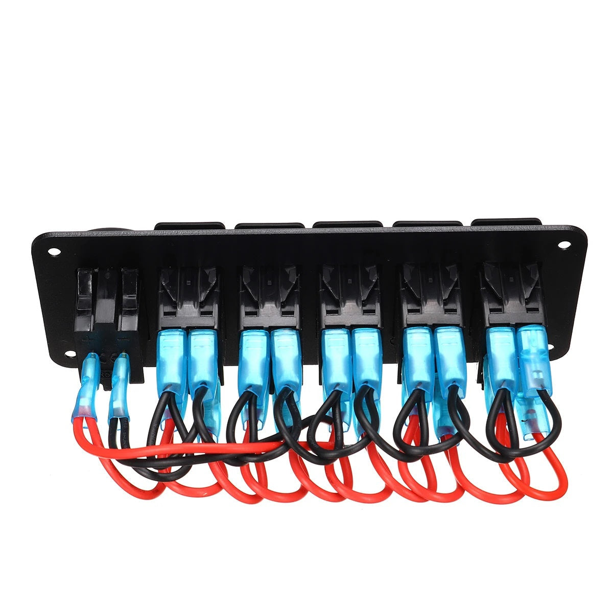 Buy the 6Gang Green Rocker Switch Panel - Control Multiple Devices with Ease - Electromann SA