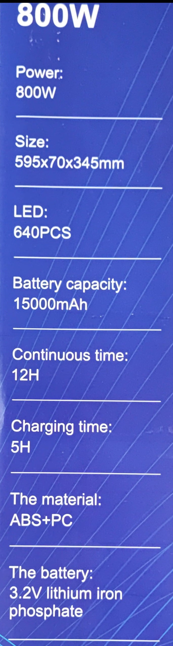 800watt Solar Powered LED Street/Pole Light - Electromann SA