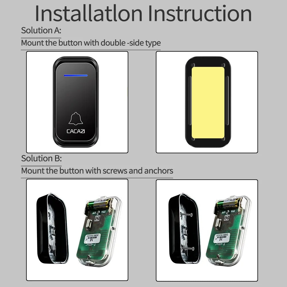 Cacazi 300m Outdoor Wireless Doorbell System - Electromann SA