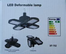 Solar Rechargeable 40W Pure White 104 LED Folding/Deformable Ceiling Light Bulb - Electromann SA