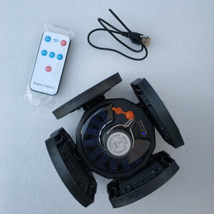 Solar Rechargeable 40W Pure White 104 LED Folding/Deformable Ceiling Light Bulb - Electromann SA