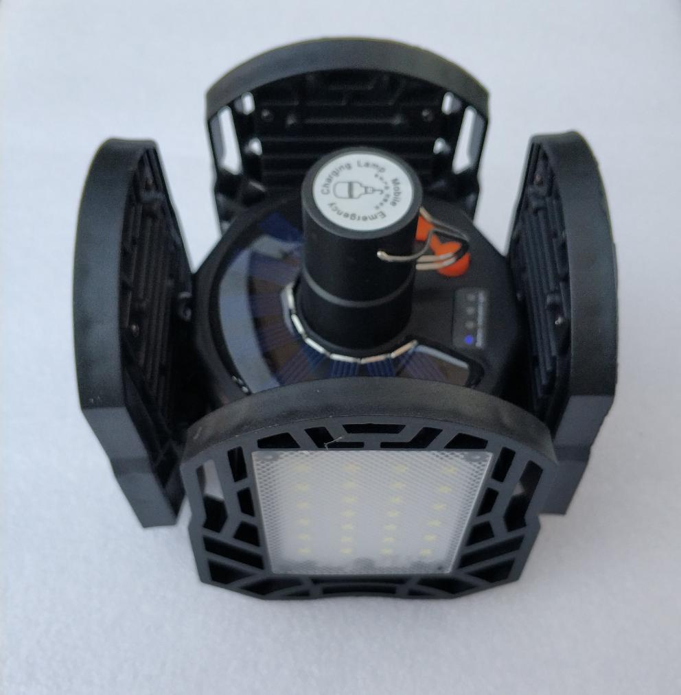 Solar Rechargeable 40W Pure White 104 LED Folding/Deformable Ceiling Light Bulb - Electromann SA