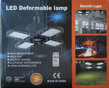 Solar Rechargeable 40W Pure White 104 LED Folding/Deformable Ceiling Light Bulb - Electromann SA