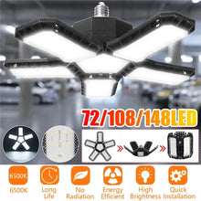 LED Five Leaf Folding Light AC85-265V 6000-6500K - Black five leaves - Electromann SA