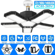 LED Five Leaf Folding Light AC85-265V 6000-6500K - Black five leaves - Electromann SA