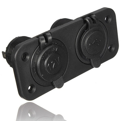 12V-24V Dual USB Charger Socket Adapter 5V 1A+2.1A - Electromann SA