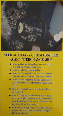 2Led Magnifier Soldering PC Board Stand - Electromann SA