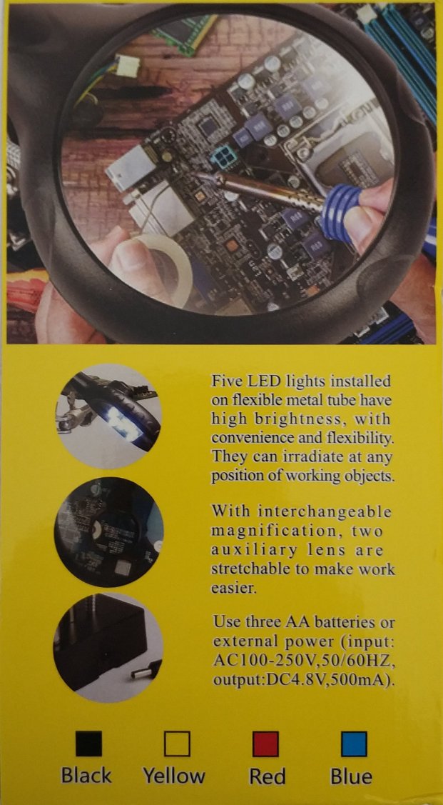 2Led Magnifier Soldering PC Board Stand - Electromann SA