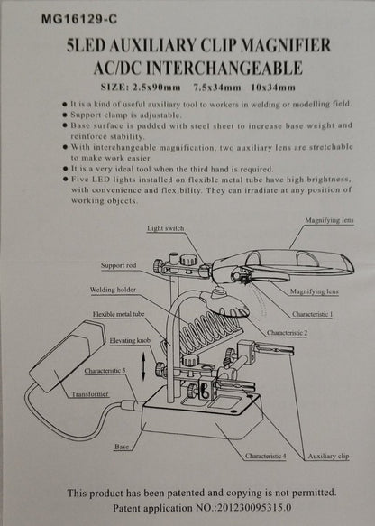 2Led Magnifier Soldering PC Board Stand - Electromann SA