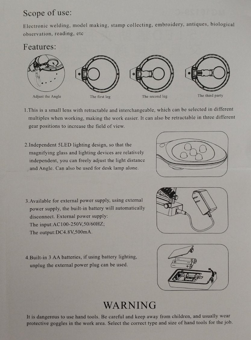 2Led Magnifier Soldering PC Board Stand - Electromann SA
