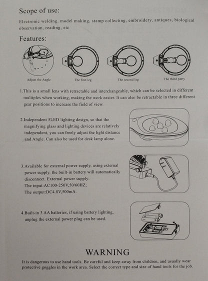 2Led Magnifier Soldering PC Board Stand - Electromann SA