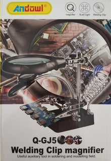 2Led Magnifier Soldering PC Board Stand - Electromann SA