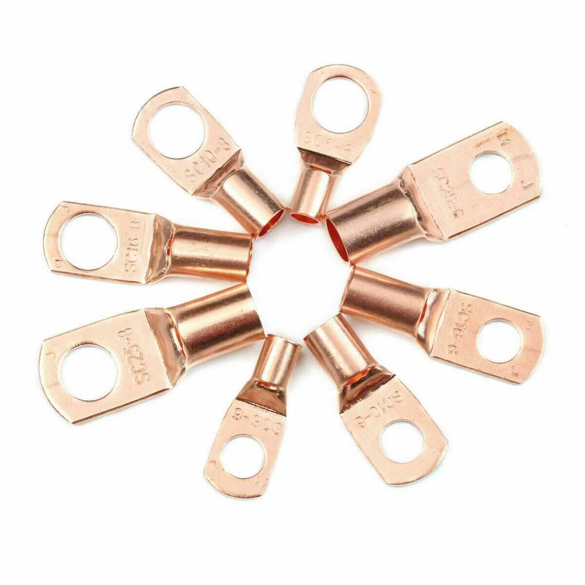 140pcs Assorted Copper Ring Lug Terminal Wire Bare Cable Crimp Connectors - Electromann SA