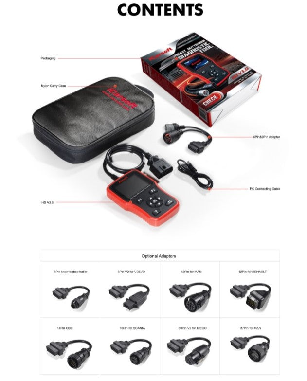 iCarsoft HD V3.0 for Heavy Duty Diagnostic Tool - Electromann SA