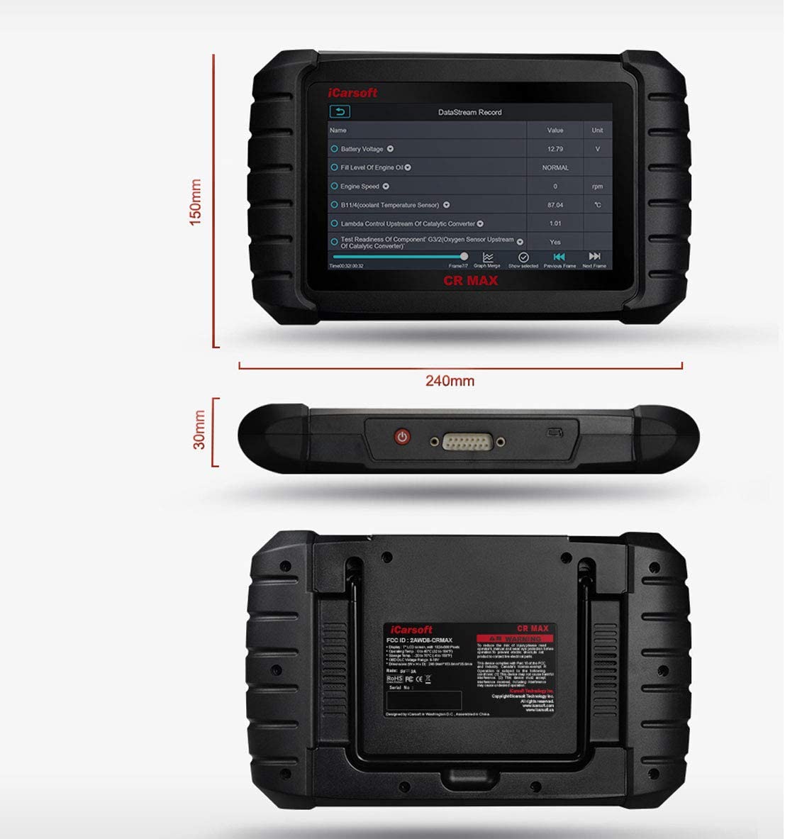 iCarsoft CR Max Multi-Brand Multi-Systems Vehicle Diagnostic Tool - Efficient Vehicle Troubleshooting - Electromann SA