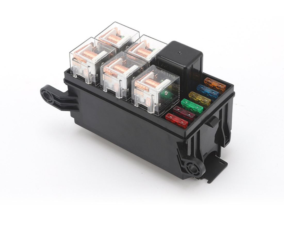 Fuse Box Auto 6 Relay Block Holders for Cars - Electromann SA