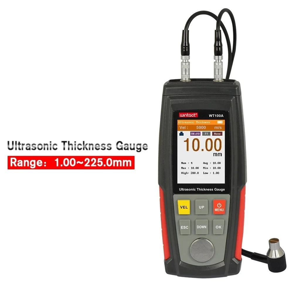 WINTACT WT100A 1.00～225.0mm Digital Ultrasonic Thickness Tester - Electromann SA