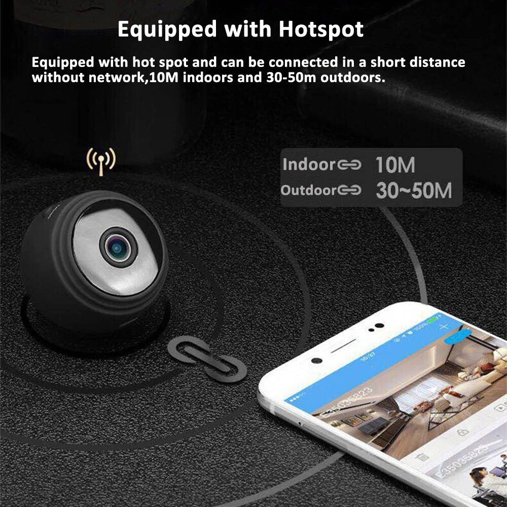 A9 1080P HD Mini Wireless WIFI IP Camera DVR - Compact and Versatile Surveillance Device with Remote Access and Night Vision - Electromann SA