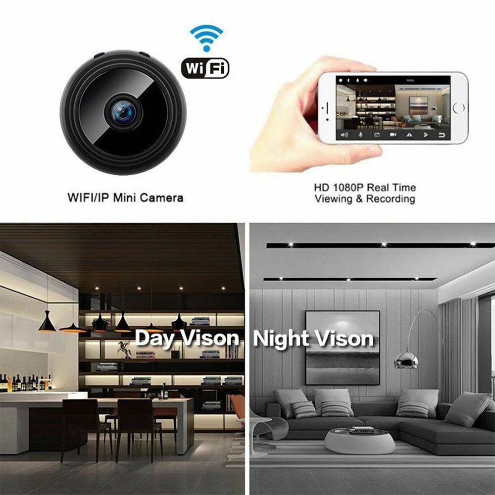 A9 1080P HD Mini Wireless WIFI IP Camera DVR - Compact and Versatile Surveillance Device with Remote Access and Night Vision - Electromann SA