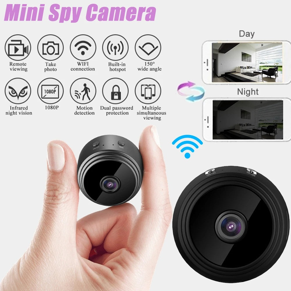 A9 1080P HD Mini Wireless WIFI IP Camera DVR - Compact and Versatile Surveillance Device with Remote Access and Night Vision - Electromann SA