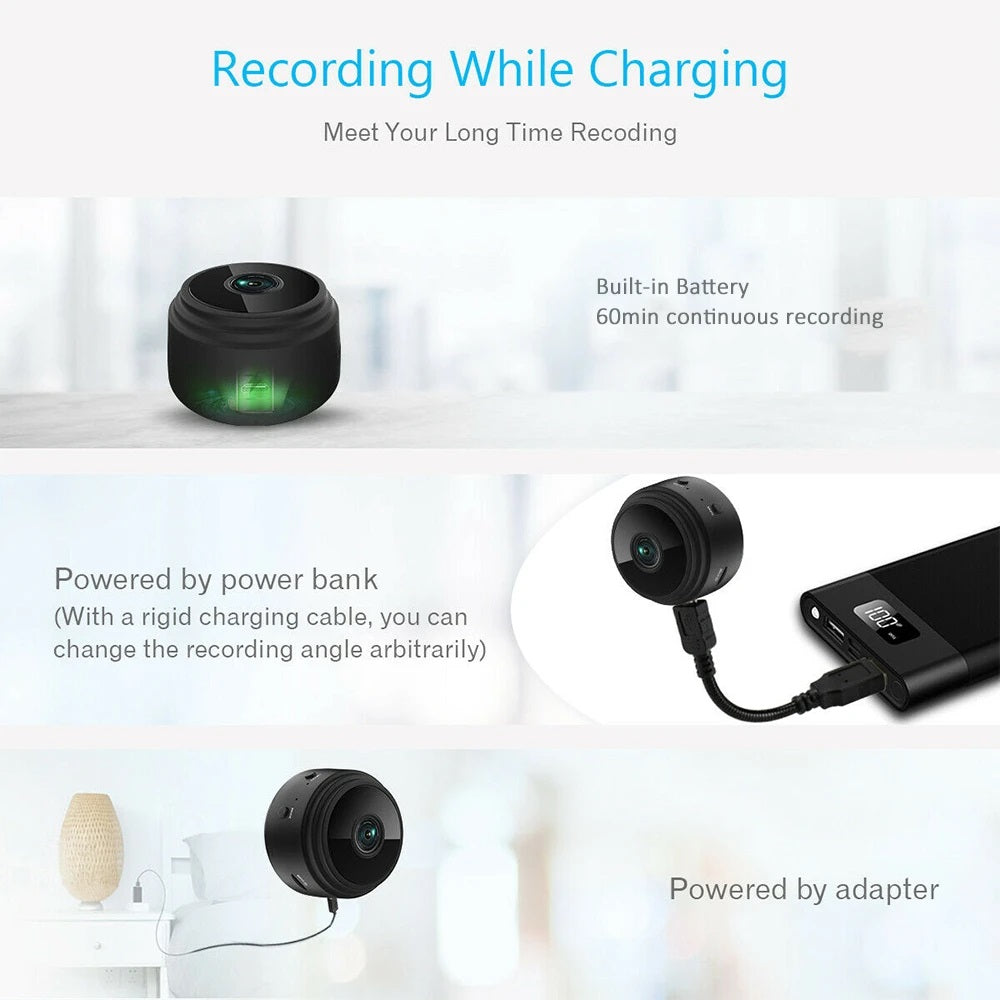 A9 1080P HD Mini Wireless WIFI IP Camera DVR - Compact and Versatile Surveillance Device with Remote Access and Night Vision - Electromann SA