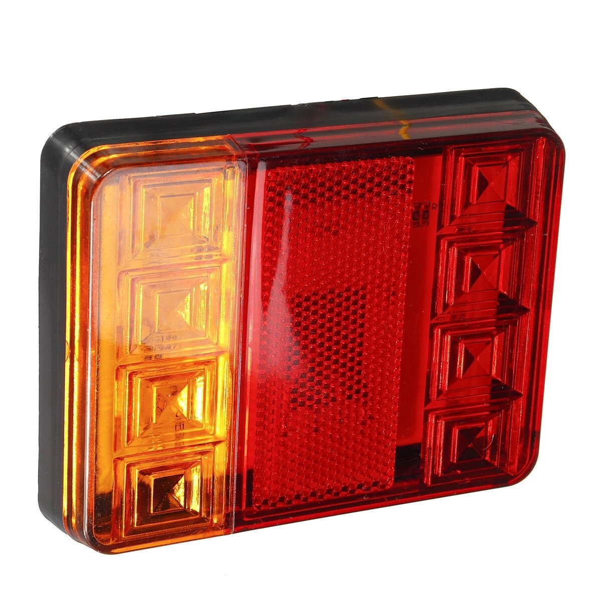 2Pcs Truck and Trailer LED Rear Tail Stop Light RED Amber - Electromann SA