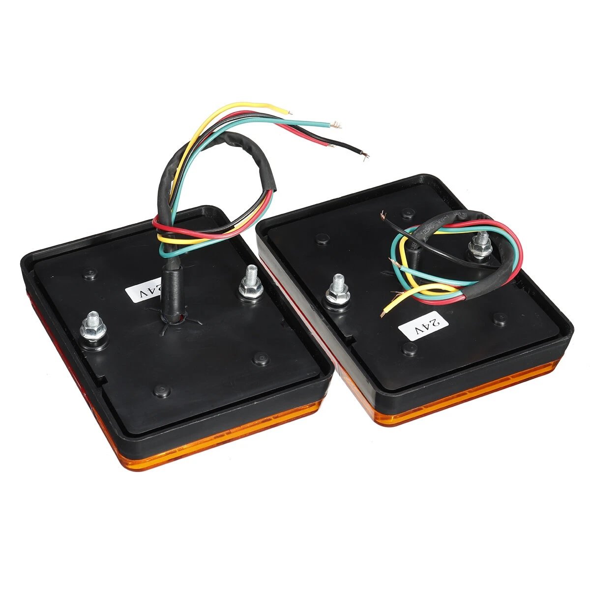 2Pcs Truck and Trailer LED Rear Tail Stop Light RED Amber - Electromann SA