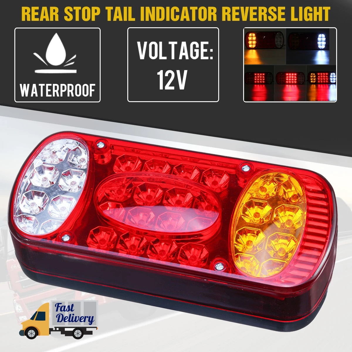 12V 32 LED Rear Stop Light Tail Brake Indicator Lamp - Electromann SA