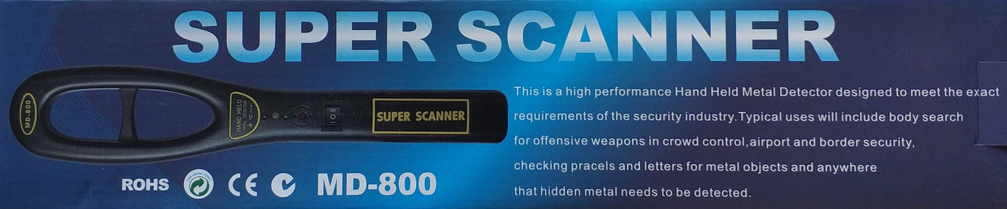 MD-800 Super Scanner Hand Held Metal Detector - Electromann SA