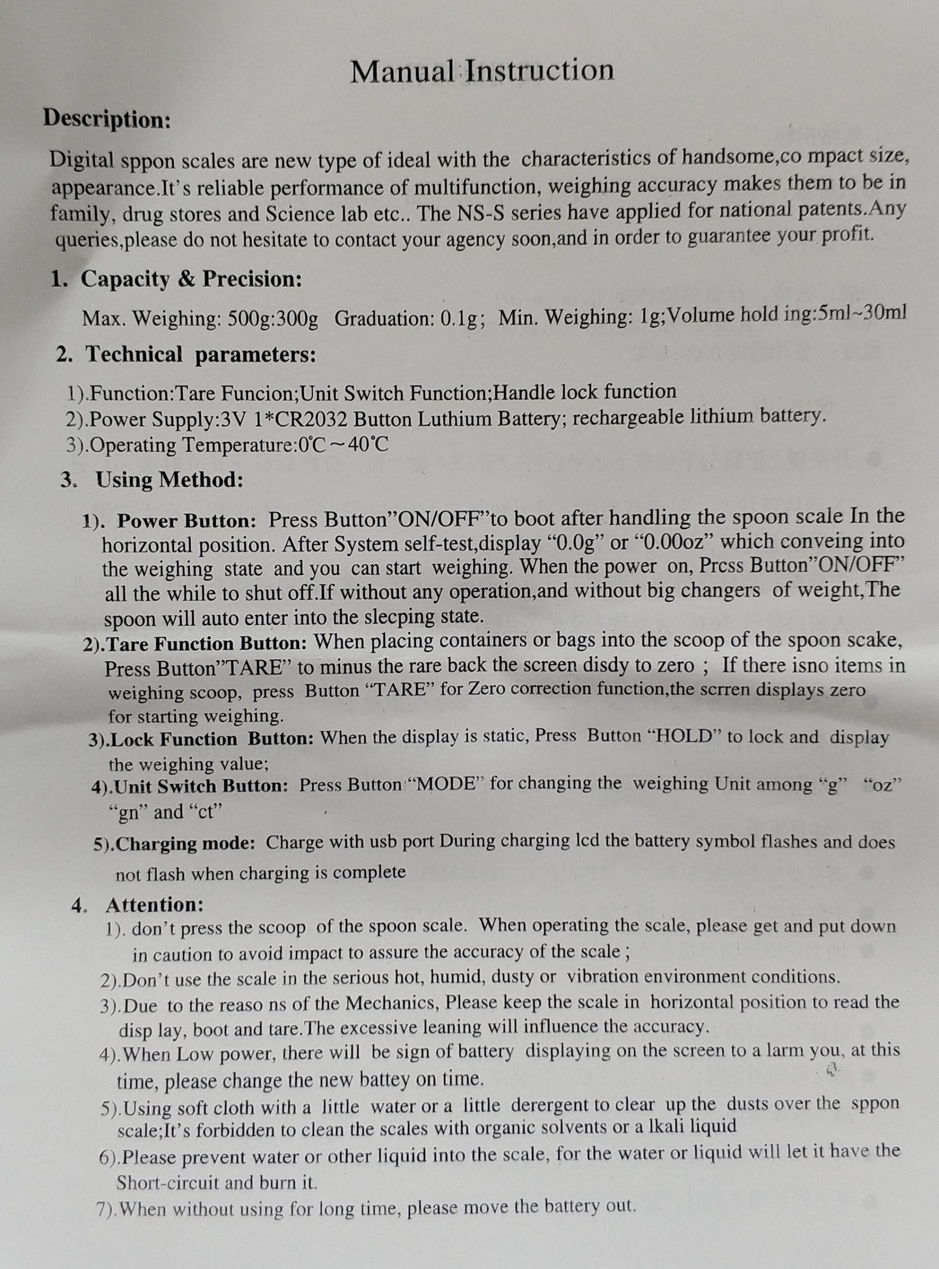 Aerbes AB-J97 Electronic Weight Mearing Spoon - Electromann SA