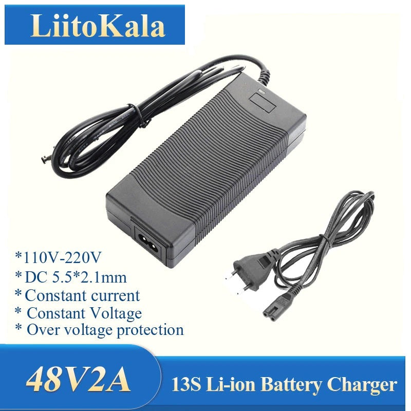 LIITOKALA 48V 2A 13S Lithium Battery Pack Charger - Efficient and Reliable Charging Solution - Electromann SA
