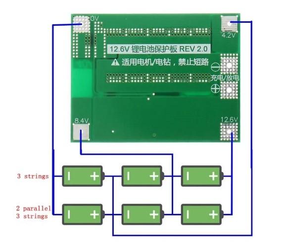 3S 40A 12.6v Li-ion Lithium Battery Charger Protection Board - Electromann SA