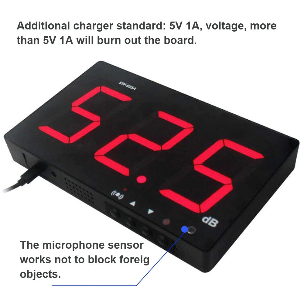 SW-525A Wall Mounting Sound Level Meter Tester 30-130db - Electromann SA