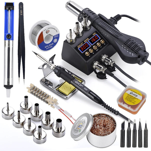 JCD 2 in 1 8898 Soldering Station 750W with LCD Display, Rework Weldin ...