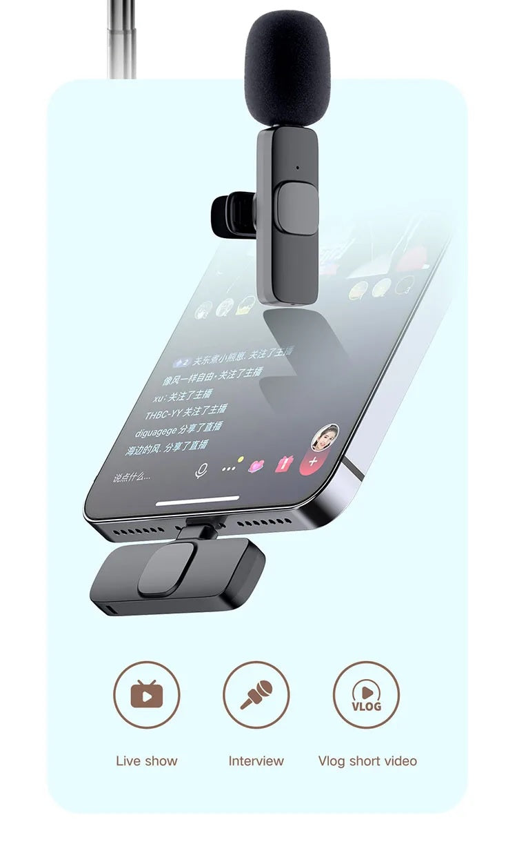 M9 2.4Ghz Wireless Mobile Microphone - Crystal Clear Audio for Mobile Devices - Electromann SA