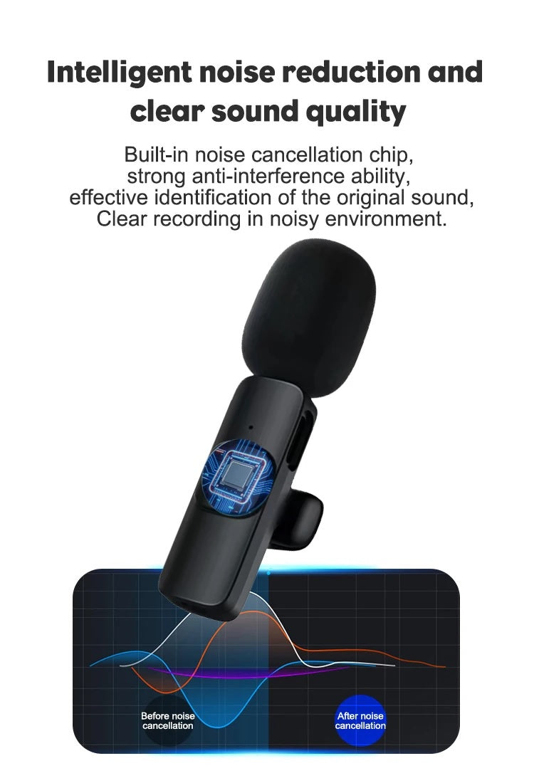M9 2.4Ghz Wireless Mobile Microphone - Crystal Clear Audio for Mobile Devices - Electromann SA