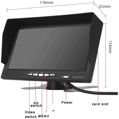 2020 Update Car DVR 7 Inch HD 1024x600P Rearview Camera System - Electromann SA