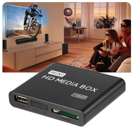 Mini Media Player 1080P Mini HDD Media Box - Electromann SA
