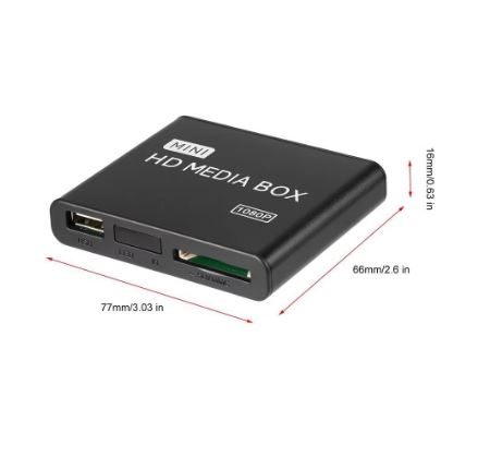 Mini Media Player 1080P Mini HDD Media Box - Electromann SA