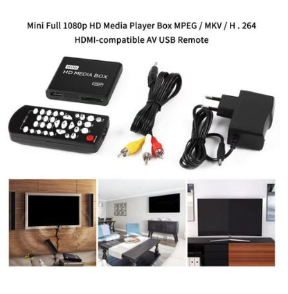 Mini Media Player 1080P Mini HDD Media Box - Electromann SA